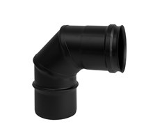 Bocht 90° ø80 zwart enkelwandige Inox Pellet